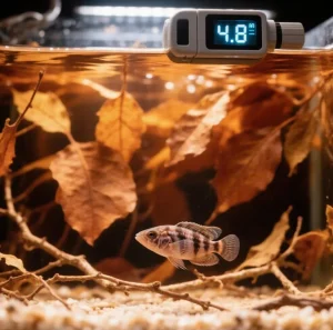 Parametry wody i dobór liści dębu do odwzorowania biotopu czarnych wód Rio Negro